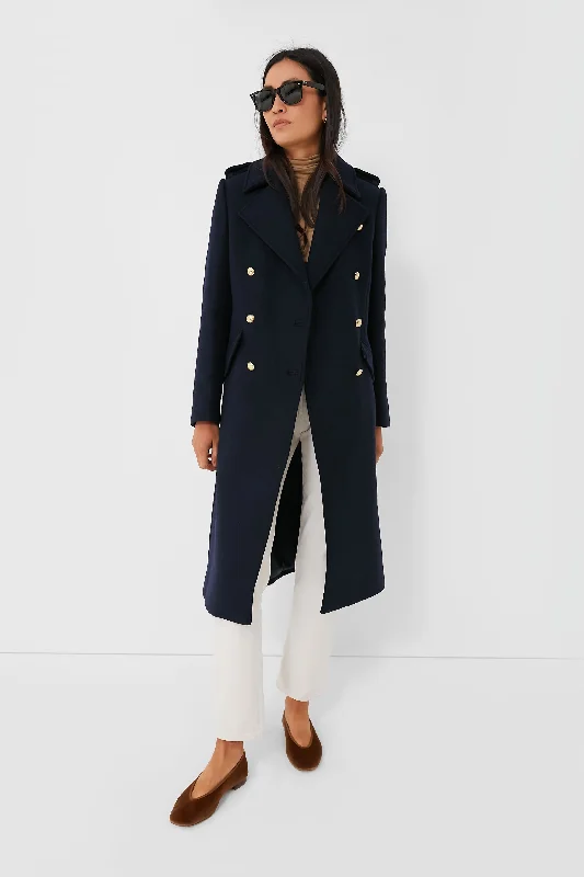 Women's Layered Outfit Navy Inverraray Wool Coat