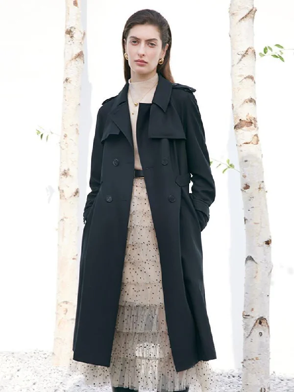 Women's Romantic Outfit Worsted Woolen Gathered Waist Women Trench Coat