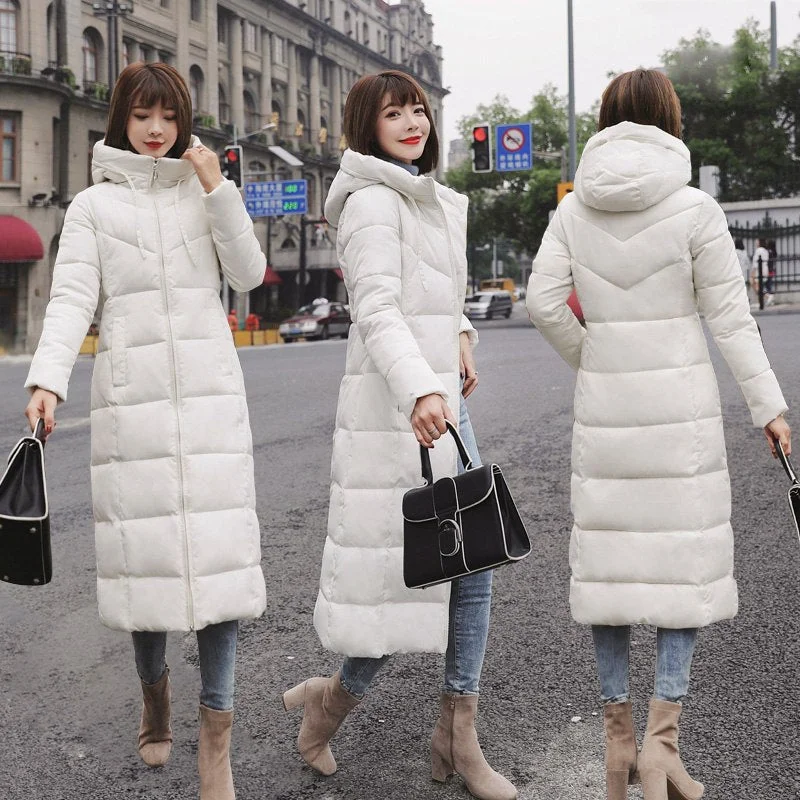 Women's Fashionable Clothing Sets S-6XL New autumn winter Women Plus size Fashion Down long hoodie down Parkas Cotton warm Jackets Thick Female Long coat clothing