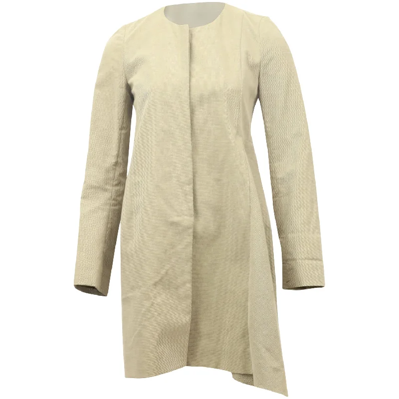 Women's Vacation Outfit Set Marni Long Coat in Beige Cotton