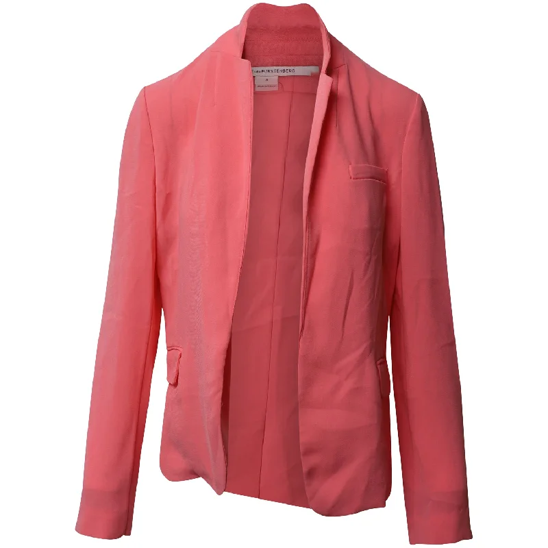 Women's Plus-Size Garments Diane Von Furstenberg Blazer Jacket in Pink Wool Blend