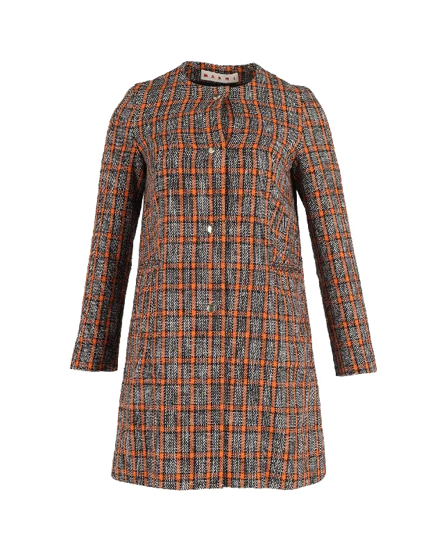 Women's Everyday Garments Marni Plaid Coat in Multicolor Cotton