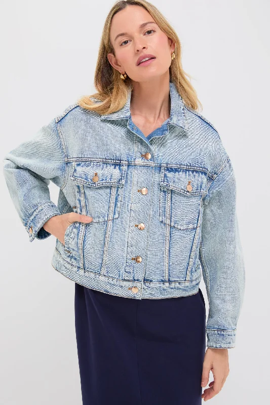 Women's Elegant Evening Outfit Acid Wash Denim Archie Jacket