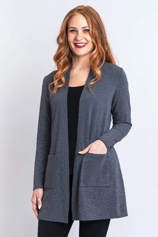 Women's Chic Outerwear Outfit Pauline Jacket, Graphite, Bamboo