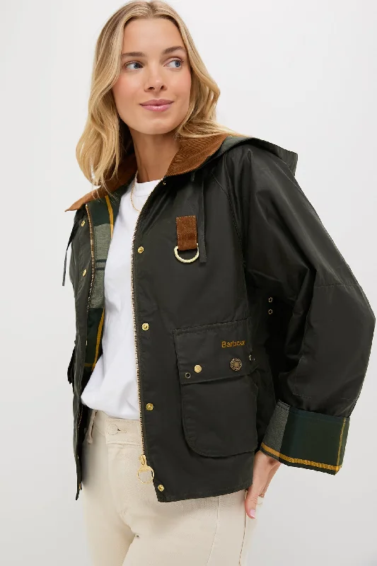 Affordable Luxury Women's Apparel Archive Olive Erma Wax Jacket