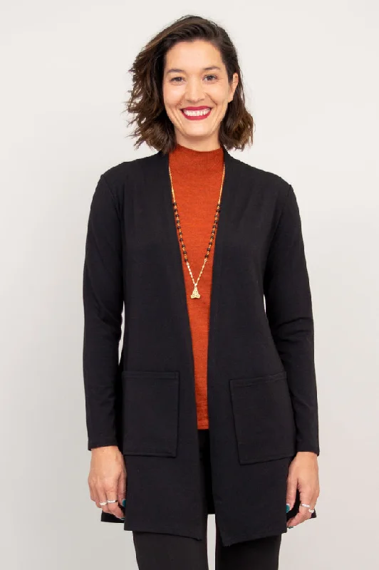 Women's Vintage-Inspired Outfit Pauline Jacket, Black, Bamboo