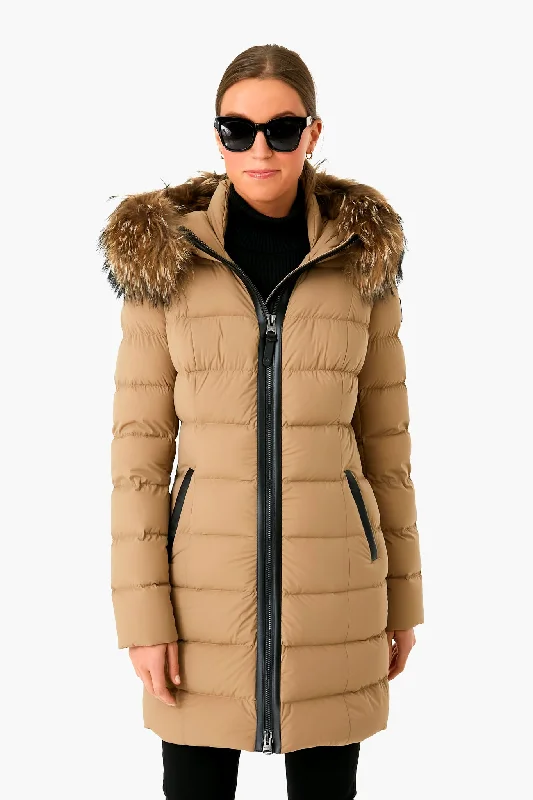 Women's Clothes For Outdoor Events Dark Camel Calla Down Coat