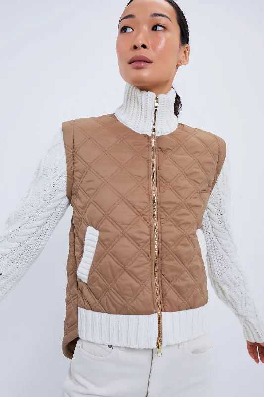 Premium Fashion At Budget-Friendly Prices Russet and Ivory Patra Mixed Media Jacket