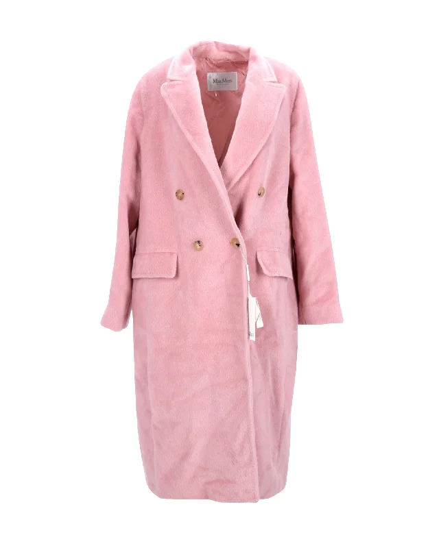 Best Deals On High-Quality Fashion – Shop Now Max Mara Zarda Double Breasted Coat in Pink Alpaca