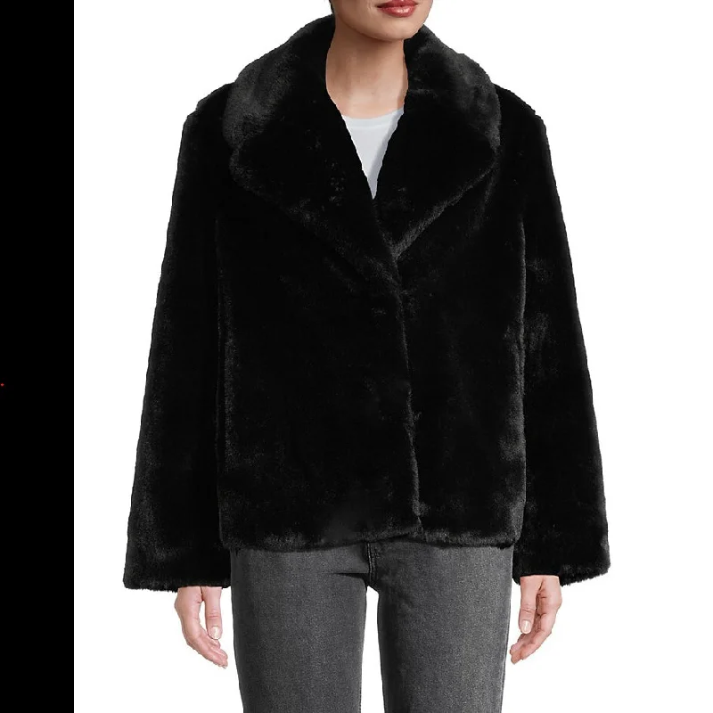 Women's Professional Garments Apparis Milly Plant-Based Faux-Fur Coat, Black