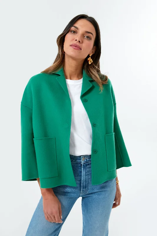 Women's Party Clothes Green Panca Coat