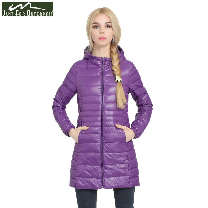 Women's Relaxed Clothes 2018 New Casual Brand Lady Winter Warm Coat Women Ultralight White Duck Down Jacket Female Long Down Parka High Filling Power