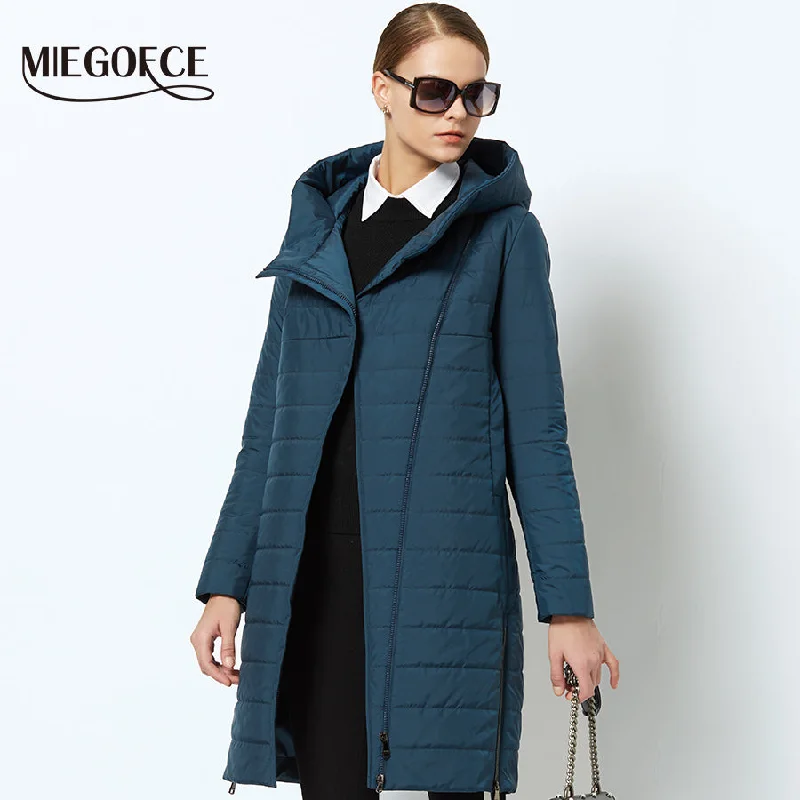 Women's Vacation Outfit 2018MIEGOFCE spring women jacket with a curve zipper women coat high-quality thin cotton padded jacket women's warm parka coat