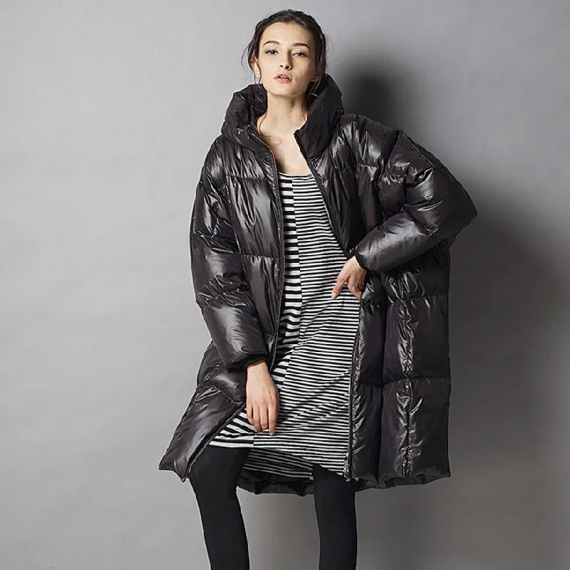 Stylish Clothes For Women 7XL plus size 2018 winter fashion brand hooded 90% duck down jacket female longer thicker down feather filler warm coat wj1469