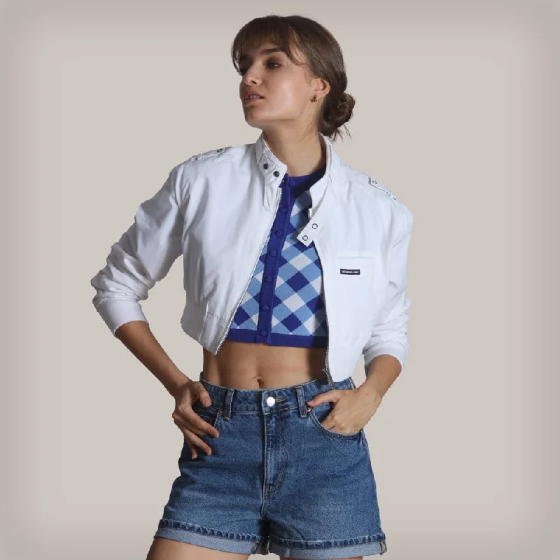 Women's Formal Clothes Women's Mini Cropped Racer Jacket