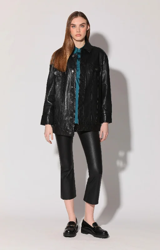 Stylish Women's Garments For Holidays Sutton Jacket, Black - VT Wash Leather