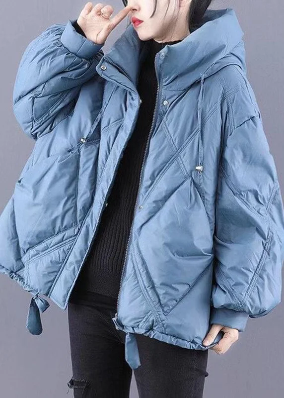 Formal Clothing For Women Unique Blue Hooded Cloak Warm Winter Duck Down Puffers Coat Formal Clothing For Women Unique Blue Hooded Cloak Warm Winter Duck Down Puffers Coat
