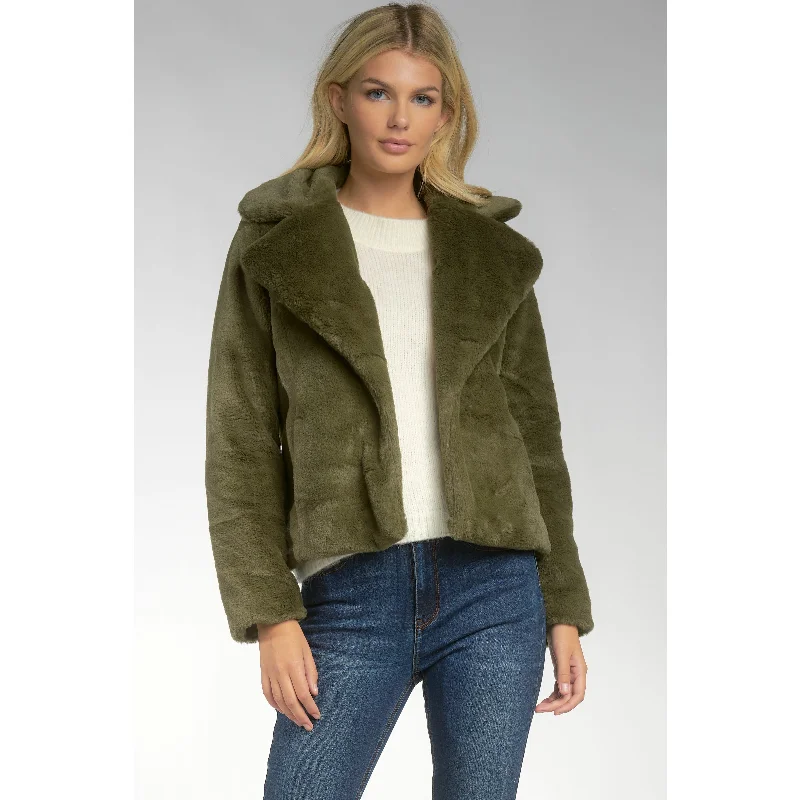 Women's Chic Outerwear Outfit Cozy Open Soft Jacket