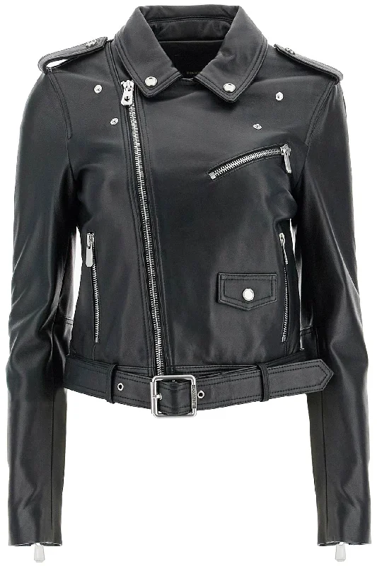 Fashion-Forward Women's Clothing PINKO nappa leather biker jacket