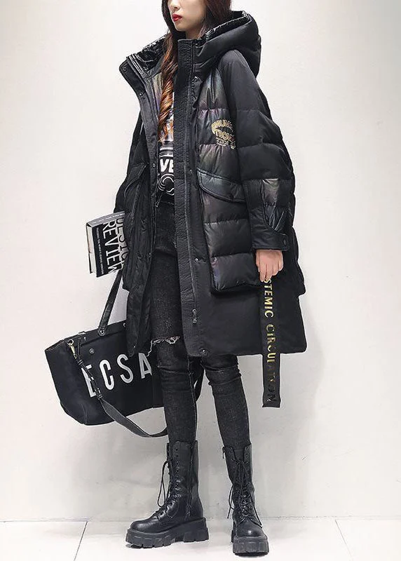 High-Quality Fashion At Discounted Prices – Shop Today Style Black Hooded Drawstring Warm Duck Down Puffers Jackets Winter