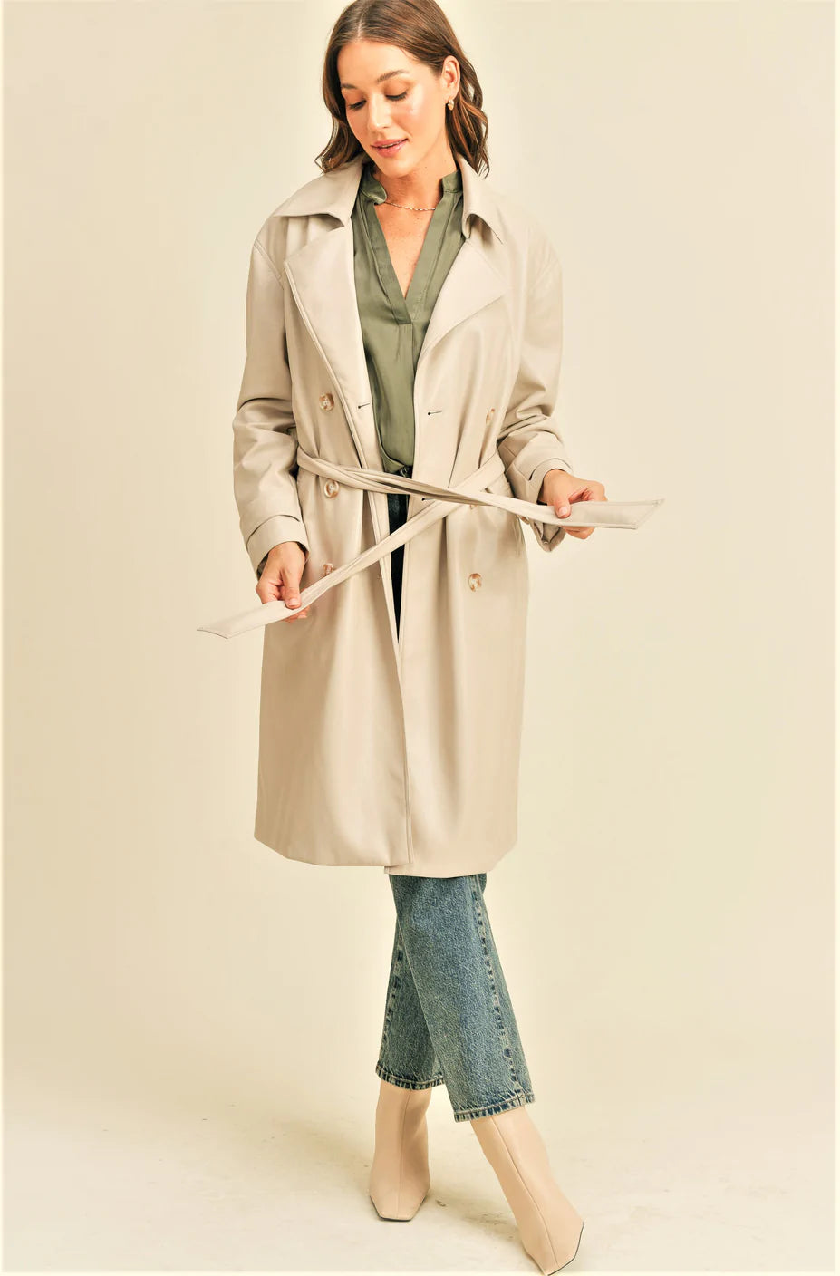 Vintage-Inspired Women's Apparel Brianna Trench Coat
