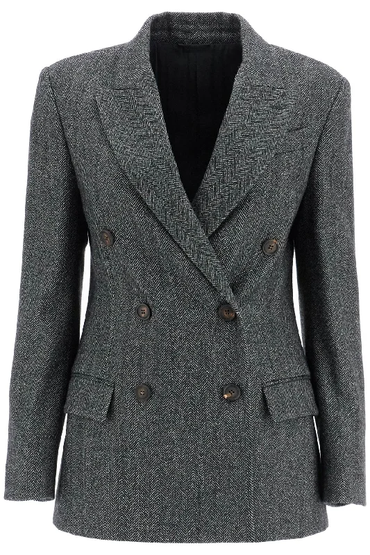 High-End Fashion, Low-End Prices – Sale Happening Now BRUNELLO CUCINELLI "chevron wool carded techno jacket"