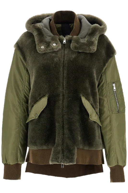 Women's High-Fashion Outfit BLANCHA shearling insert jacket with
