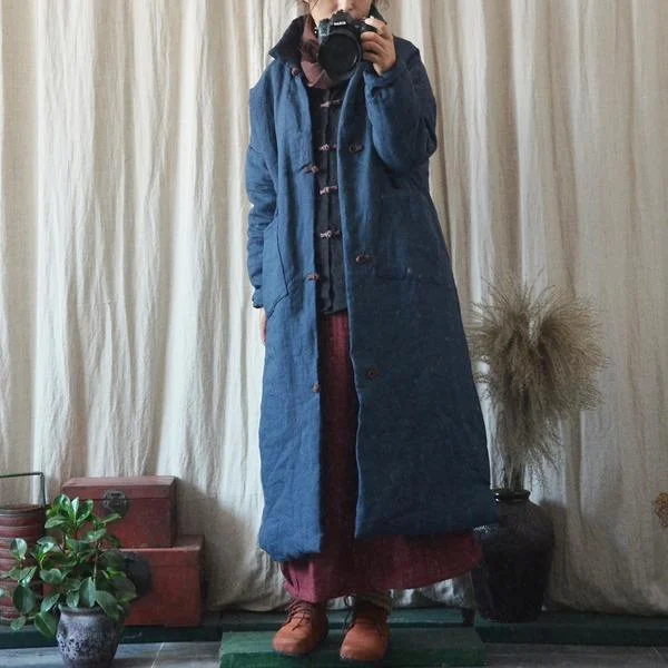 Stylish Outerwear Clothes For Women Women Winter Vintage Parkas Coats Cotton Linen Solid Color Button Stylish Outerwear Clothes For Women Women Winter Vintage Parkas Coats Cotton Linen Solid Color Button