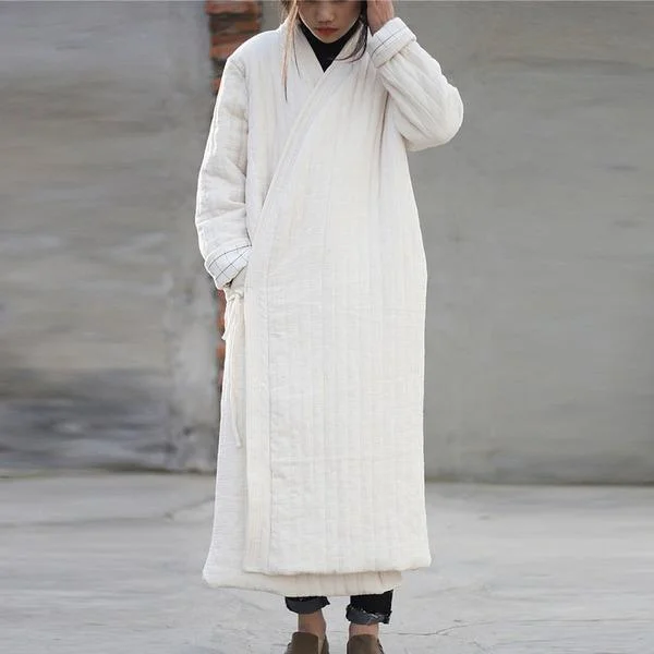 Women's Luxury Garments Women Cotton Linen Parkas Coats 2020 Winter New Vintage  Large Size Plus Cotton Long Coats