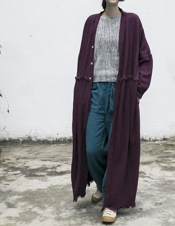 Women's Chic Outfit Women Loose Autumn Cotton Linen Ripped Retro Trench Coat Outerwear Women's Chic Outfit Women Loose Autumn Cotton Linen Ripped Retro Trench Coat Outerwear