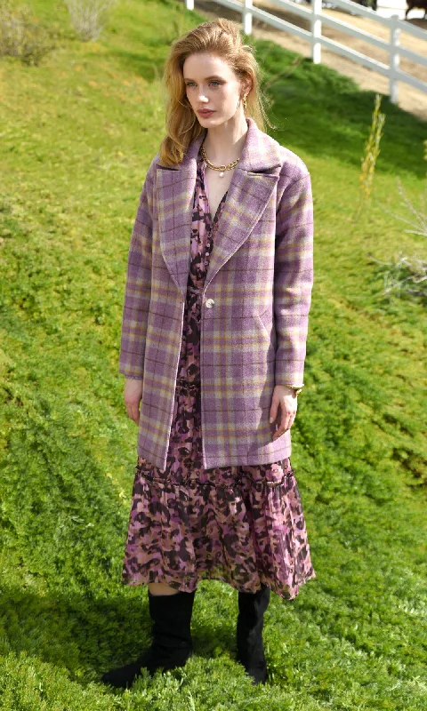 Women's Formal Apparel Tanya Wide Lapel Check Coat