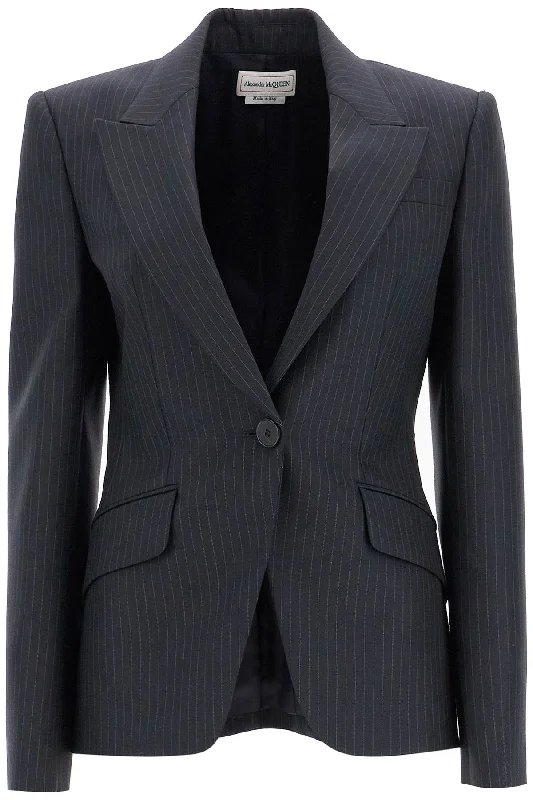 Women's Chic Outfit ALEXANDER MCQUEEN single-breasted pinst