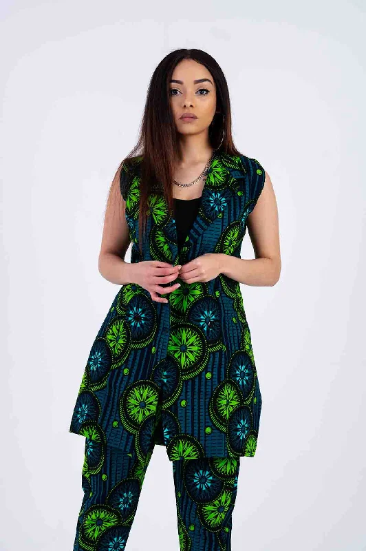 Comfortable Women's Clothes Beverly Ankara Jacket | Green African Print