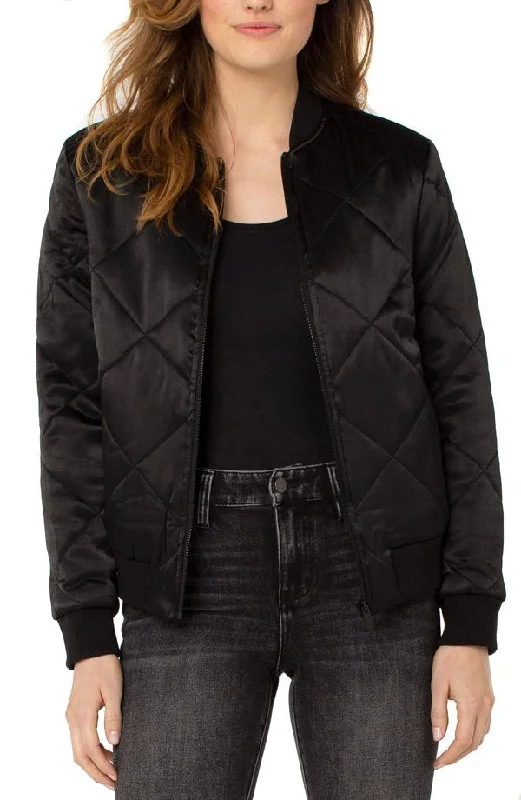 Women's Chic Apparel Quilted Bomber Jacket