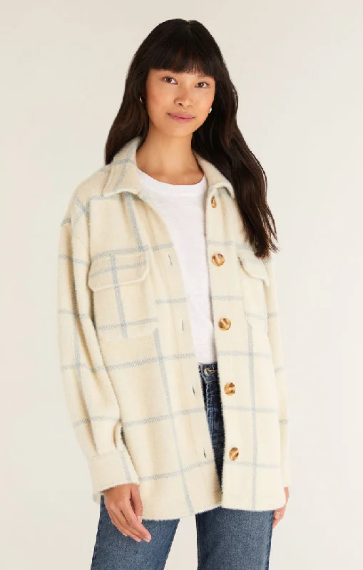 Stylish Women's Apparel Plaid Tucker Jacket
