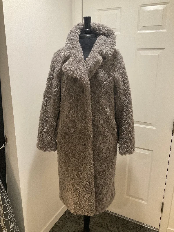 Women's Evening Wear Outfit Freaky Nation Grey Curly Faux Fur Jacket