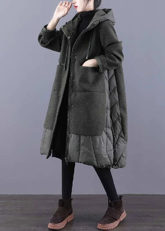 Best-Selling Fashion At Unbeatable Sale Prices Vintage Tea Green Hooded Patchwork Woolen Winter Coat Best-Selling Fashion At Unbeatable Sale Prices Vintage Tea Green Hooded Patchwork Woolen Winter Coat