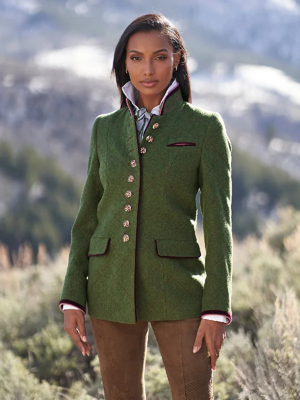 Women's Trendy Activewear Apparel Hallstadt Loden Wool Jacket