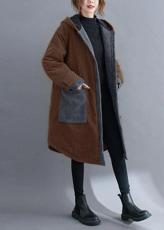 Sustainable Women's Apparel Women Coffee hooded Pockets Winter Cotton Thick Long sleeve Coats Sustainable Women's Apparel Women Coffee hooded Pockets Winter Cotton Thick Long sleeve Coats