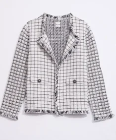Women's Functional Apparel For Outdoor Activities Nic & Zoe GRID FRINGE MIX KNIT POCKET JACKET Cream Multi Women's Functional Apparel For Outdoor Activities Nic & Zoe GRID FRINGE MIX KNIT POCKET JACKET Cream Multi