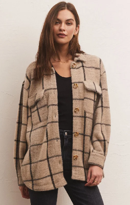Women's Clothing Apparel Plaid Tucker Jacket