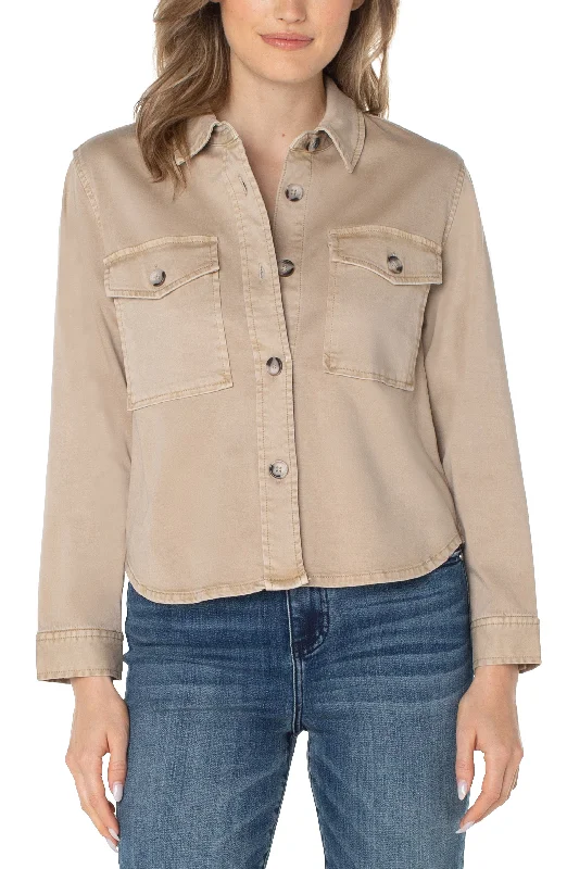 Women's Contemporary Apparel Cropped Shirt Jacket