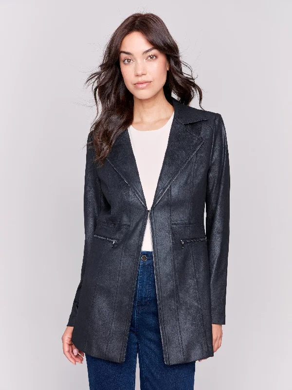 Don't Miss Out – Your Favorite Fashion Pieces On Sale Long Vintage Faux Suede Jacket - Black