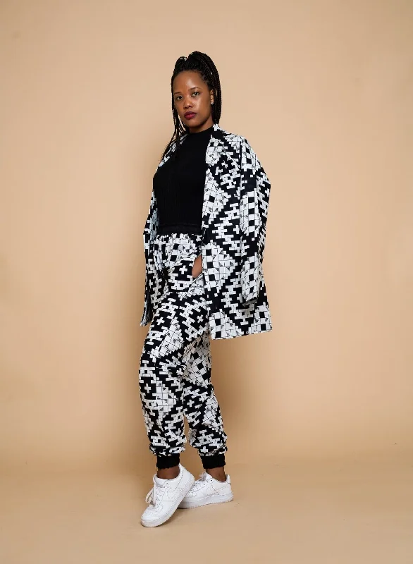Women's Casual Wear Clothing Alice Ankara Kimono Jacket | Black and White African Print