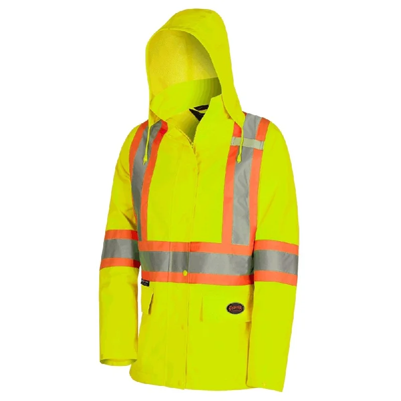 Chic And Affordable Fashion – Limited-Time Offers Women's Pioneer High-Visibility Waterproof Rain Work Jacket 5628W - Yellow