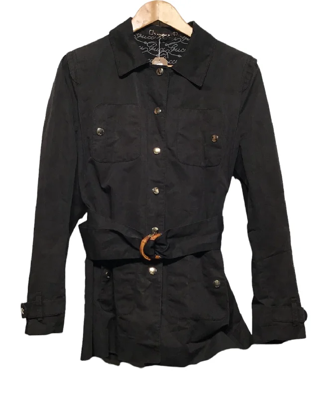 Timeless Women's Clothing Gucci Jacket with Classic Wooden Buckle (Size S)