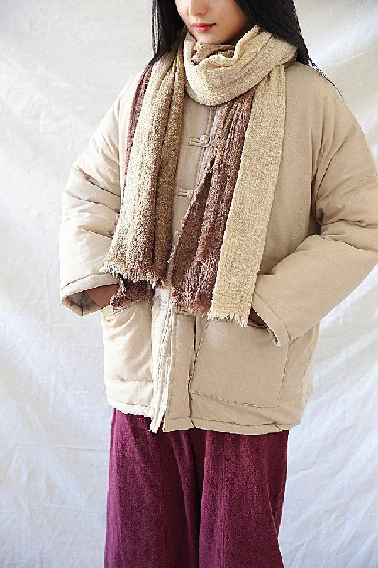 Women's Wardrobe Apparel Women Chinese Style Parkas Solid Color Linen Coats Vintage Button Pockets Women's Wardrobe Apparel Women Chinese Style Parkas Solid Color Linen Coats Vintage Button Pockets