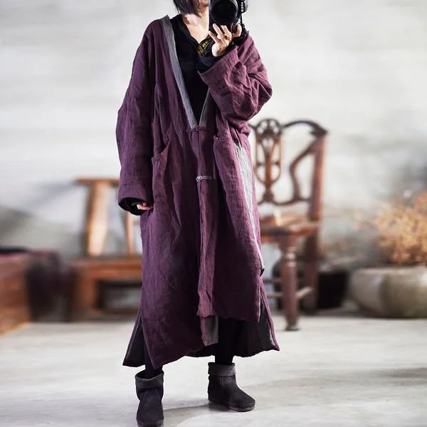Affordable Women's Clothes Women Cotton Linen Patchwork Trench Vintage Coats Pockets Affordable Women's Clothes Women Cotton Linen Patchwork Trench Vintage Coats Pockets