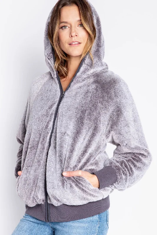 Women's High-Fashion Apparel Frosted Faux Fur Jacket