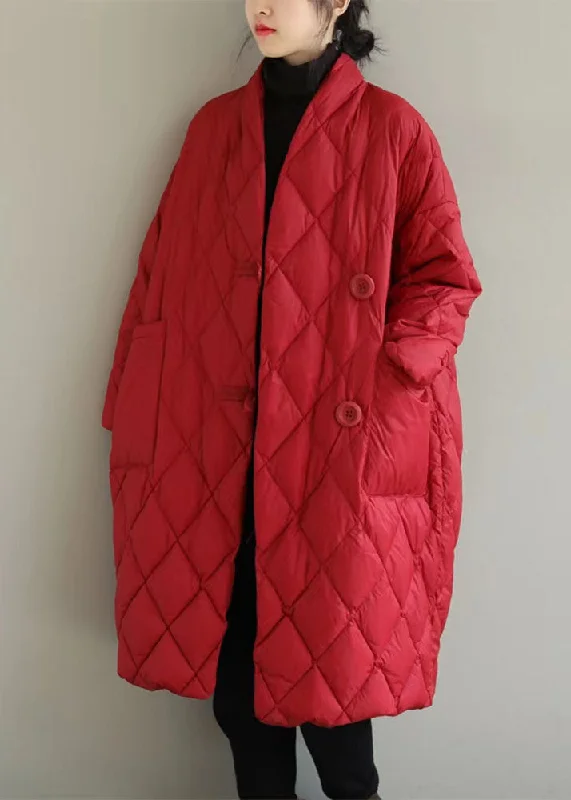 High-End Fashion, Low-End Prices – Sale Happening Now Classy Red Stand Collar Solid Big Pockets Fine Cotton Filled Puffers Jackets Winter High-End Fashion, Low-End Prices – Sale Happening Now Classy Red Stand Collar Solid Big Pockets Fine Cotton Filled Puffers Jackets Winter